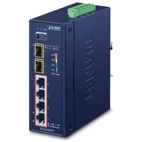   Switch   Switch indus 4x Giga PoE AT + 2SFP -40/75C IGS-624HPT