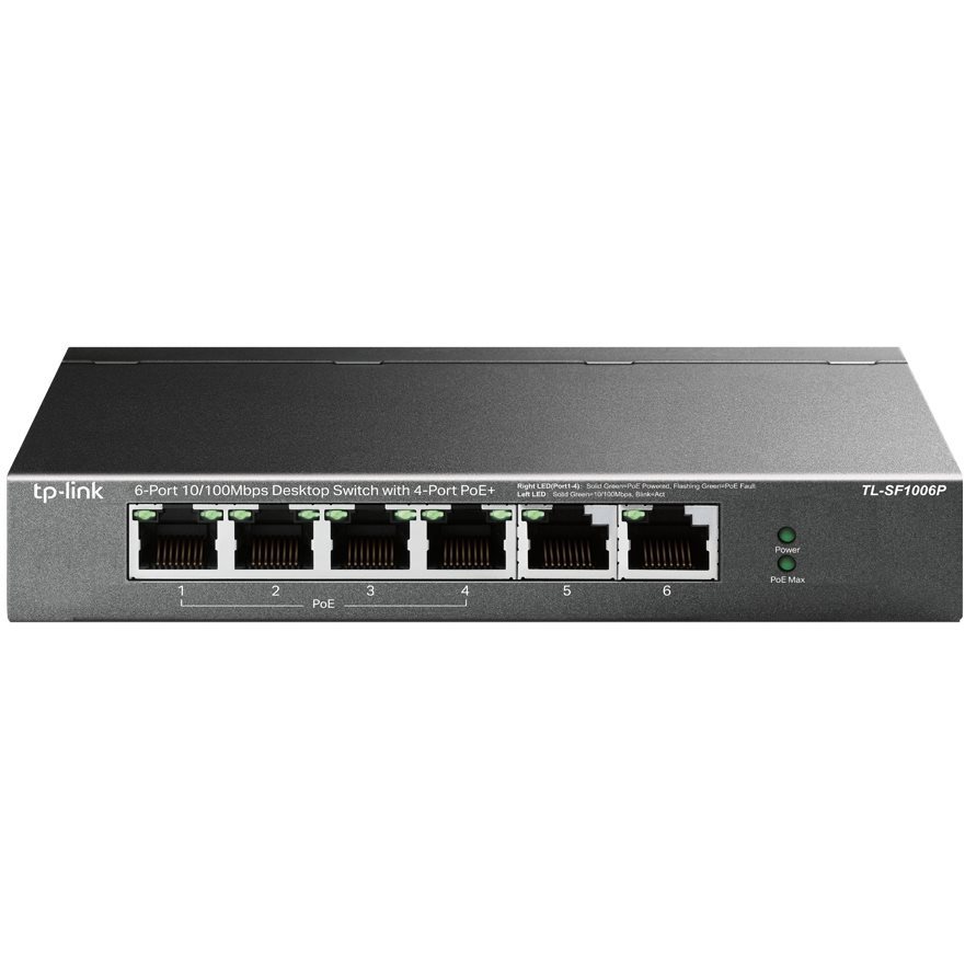   Switch   Switch 6 ports 100Mbits dont 4 PoE+ 67W TL-SF1006P